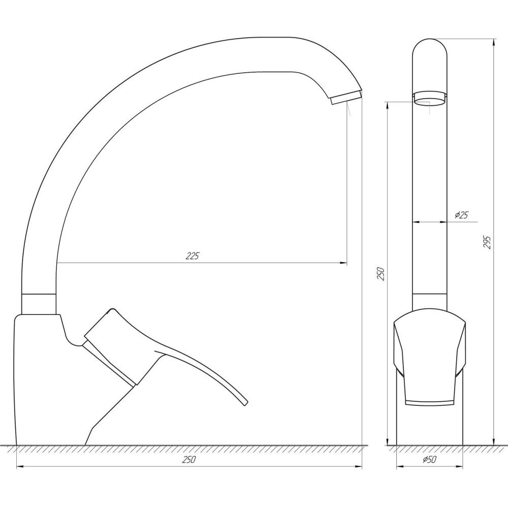 Змішувач для кухні Globus Lux QUEENSLAND GLQU-0203S-BIG-2-ARENA