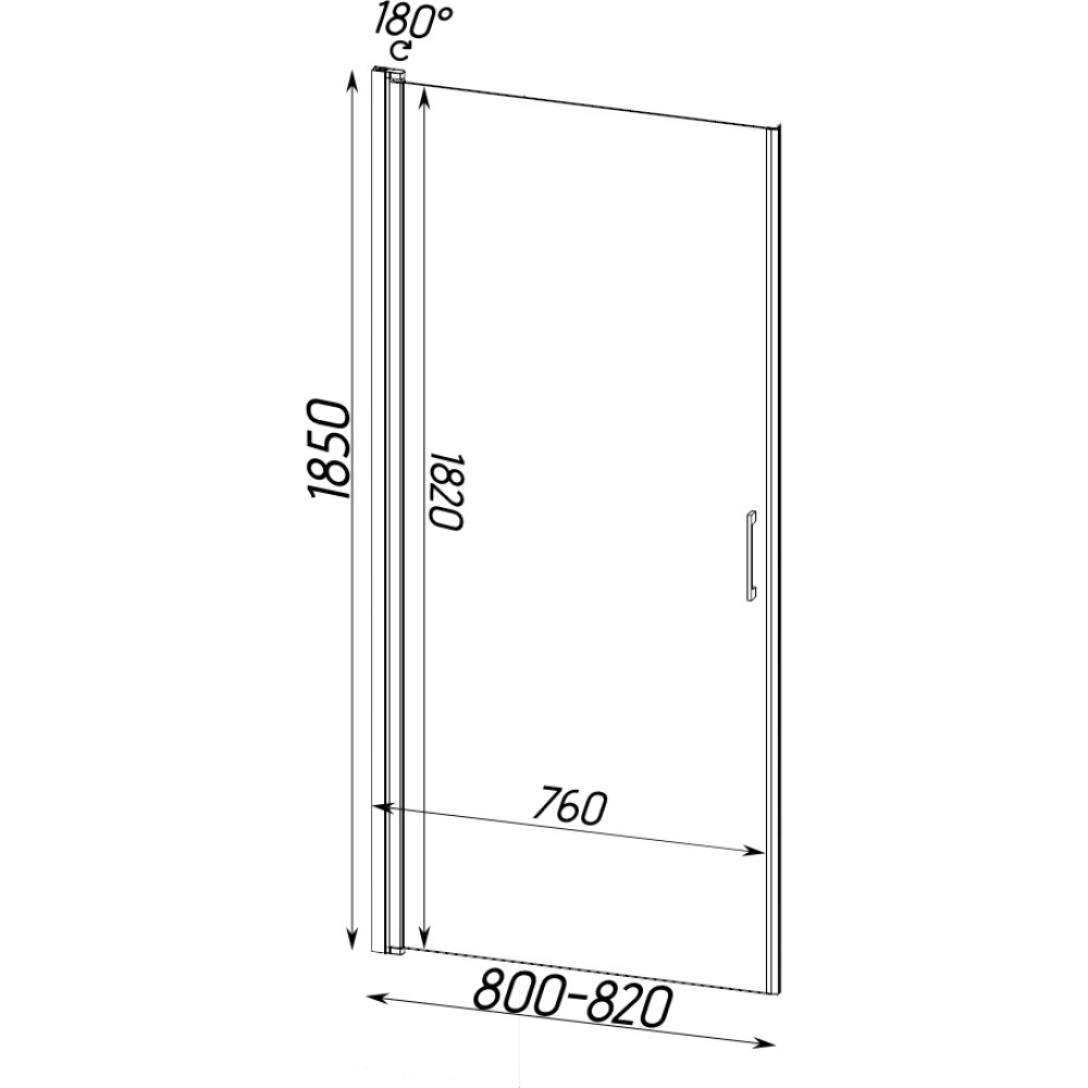 Душові двері PROSNA 80TCW.Line (80W.Line) BRAVO (1уп.)