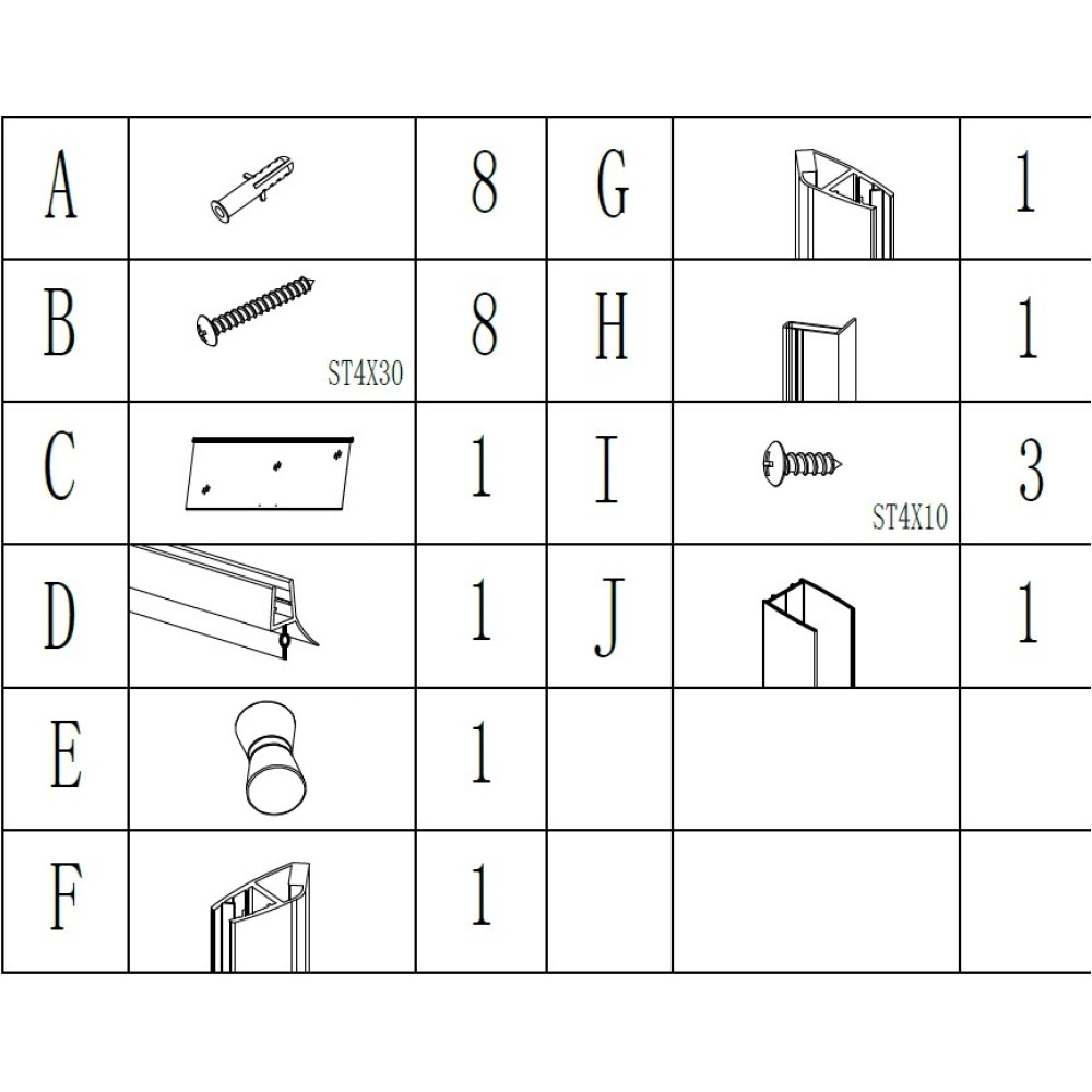 Душові двері PROSNA 100TCW.Line (100W.Line) BRAVO (1уп.)
