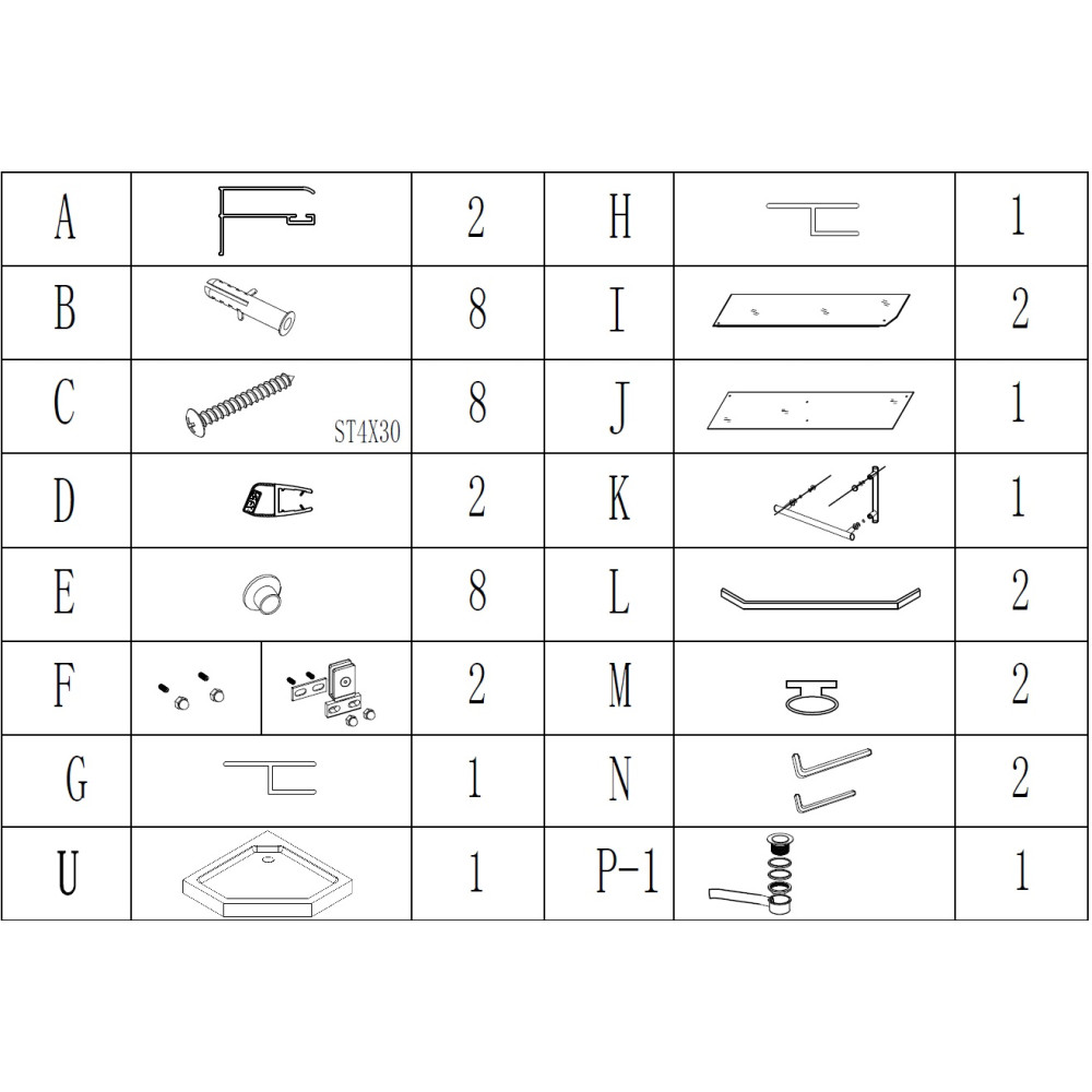 Душова кабіна пятикутна RABA L90TC (L90T) BRAVO (2уп.)