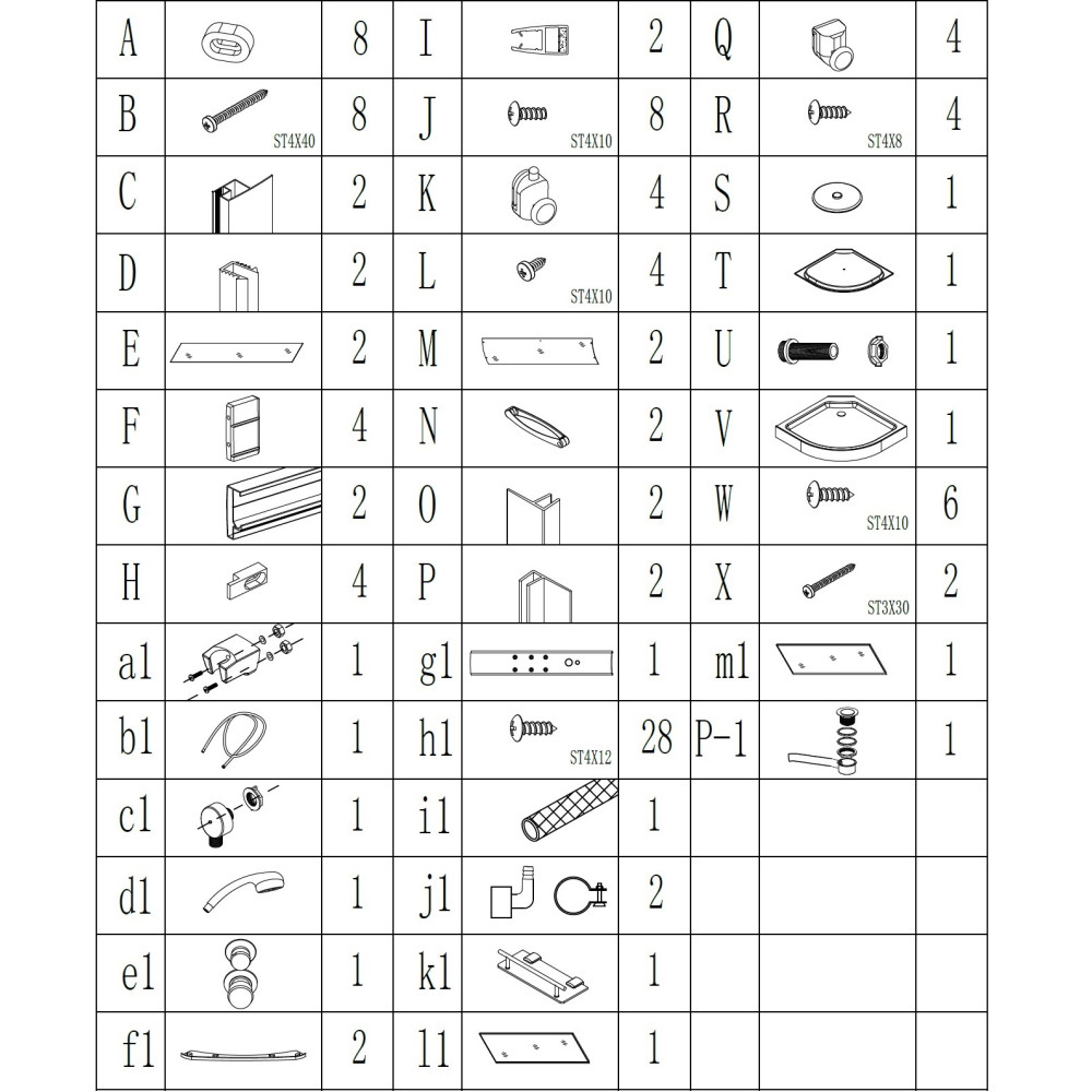 Душовий бокс півкруглий BARYCZ L90GBS (L90B) BRAVO (4уп.)