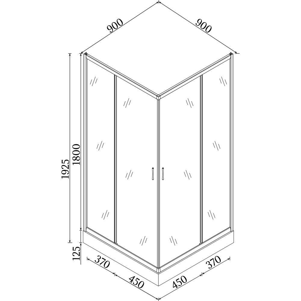 Душова кабіна квадратна ODRA L90TW.Line (L90W.Line) BRAVO (2уп.)