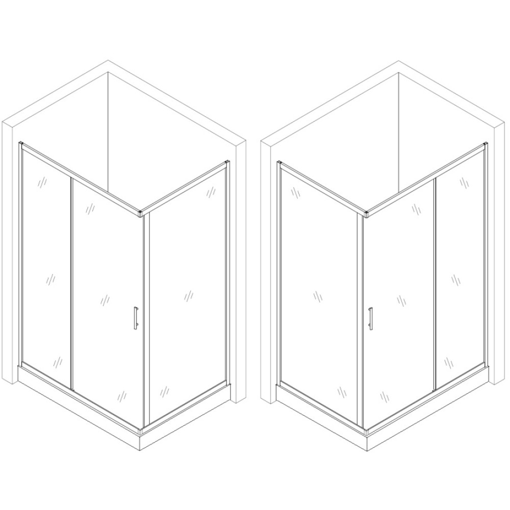 Душова кабіна прямокутна NISA L120TC (L120T) BRAVO (2уп.)