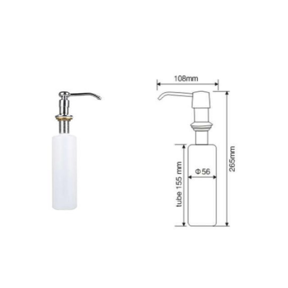 Дозатор рідкого мила HOTEC 13.141 врізний в мийку, латунний, пласт. колба 350мл