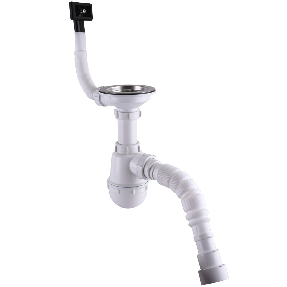 Сифон Waterstal А - 4007  під сталеву кухону  мийку   11/2 40 з переливом, з гнучкою трубою