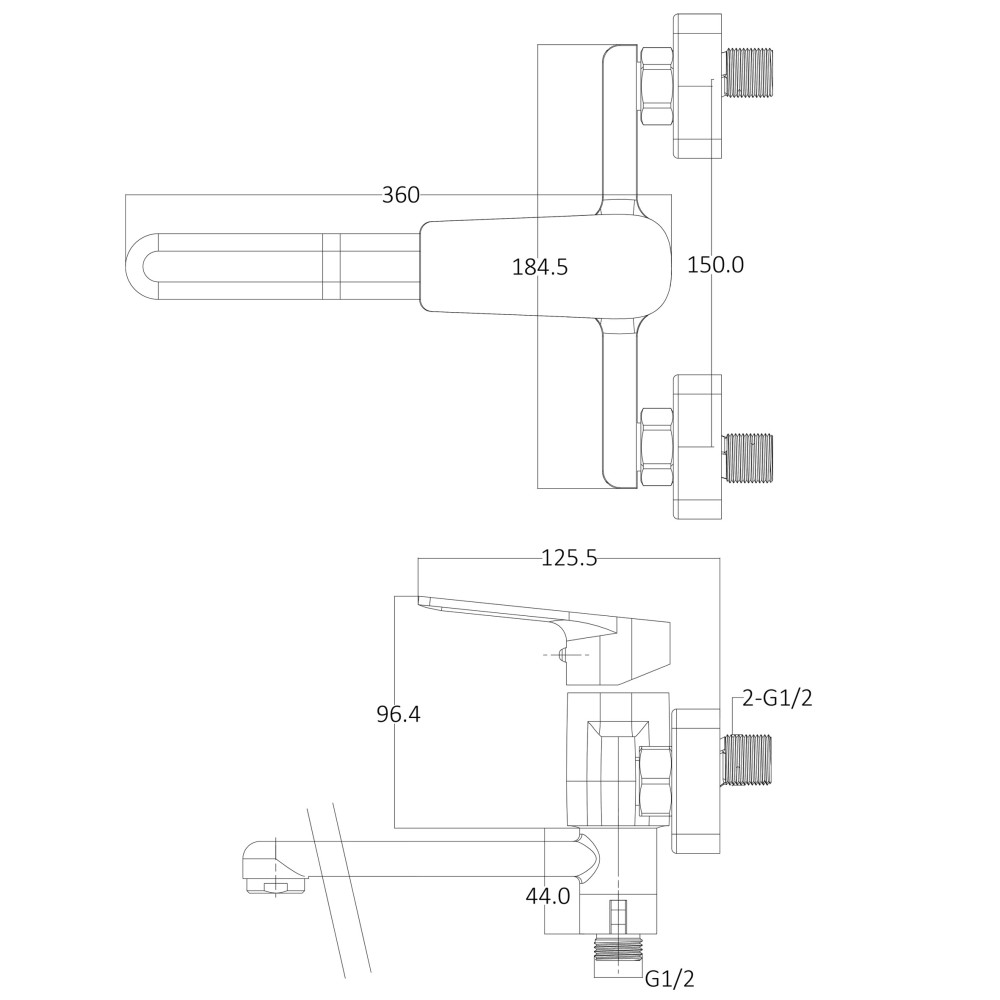 Змішувач для ванної Globus Lux BONN GLB-0208