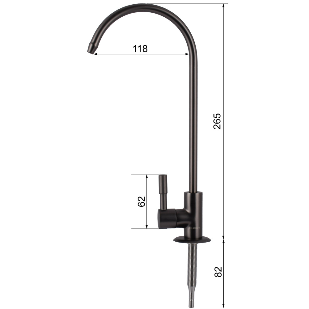 Кран для зворотнього осмосу Globus Lux Lazer GLLR-55M-BB