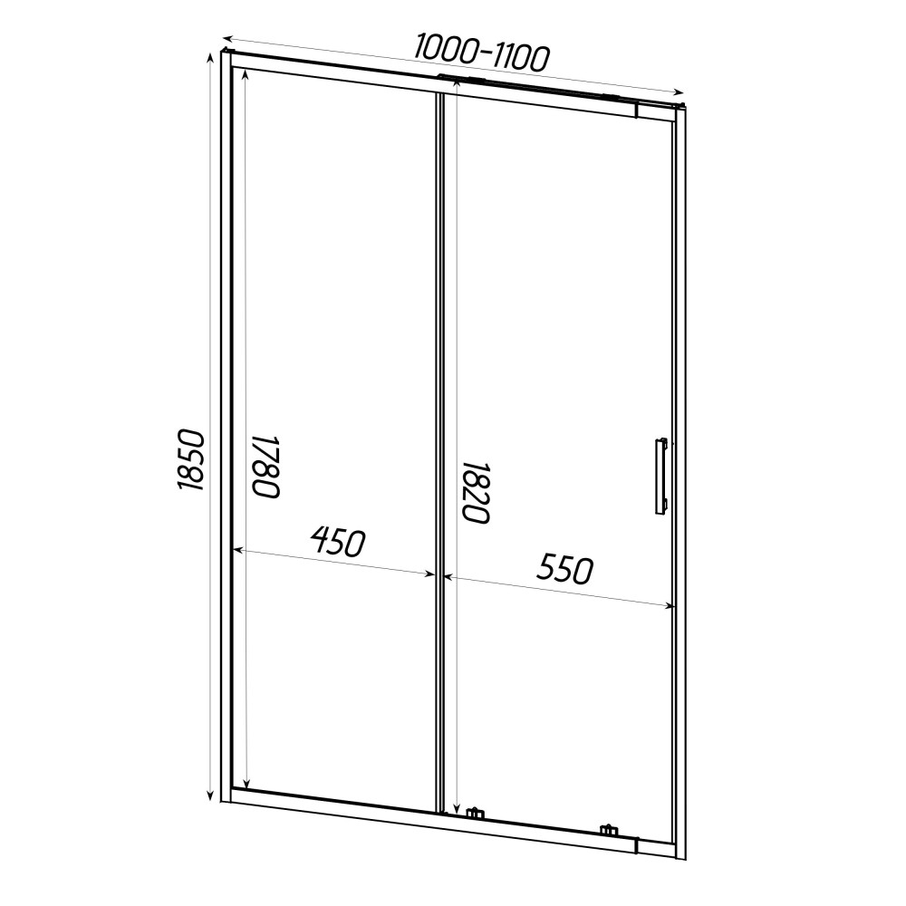 Душові двері PARSETA 110TB BRAVO (1уп.)