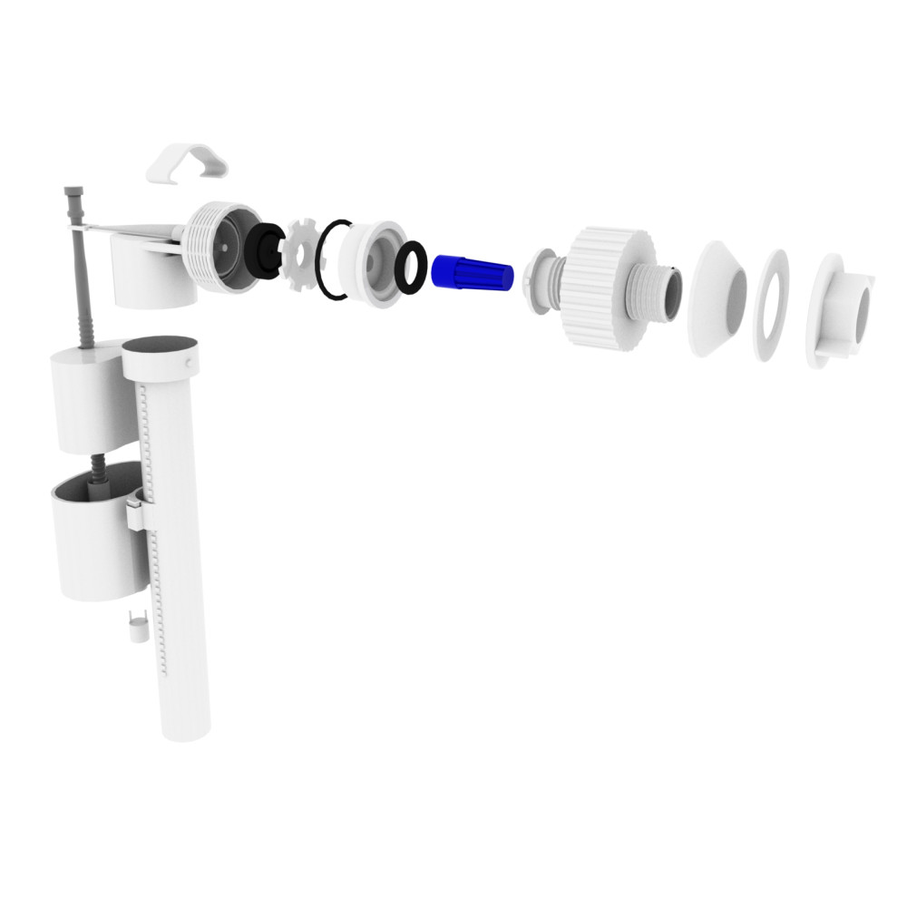 Клапан заповнення бачка унітазу OPTIMUM з боковим підведенням та пластик. різьбою1/2″ OPTI 0207