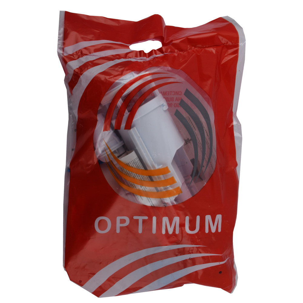 Набір для бачка унітазу OPTIMUM  ниж підв пласт 1/2″  з подвійним режимом зливу і хром кнопкою OPTI 0810
