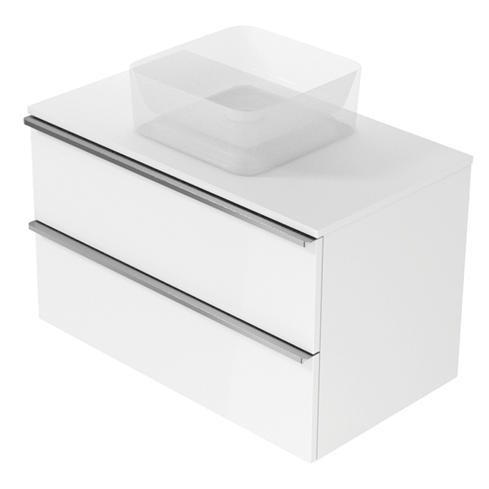 Шафка під умивальник  зі стільницею VIRGO 80/біла чорні ручки