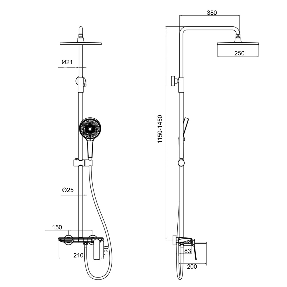 Душова система Globus Lux PIANO GLPN-0099 (S)