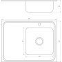 Мийка кухонна накладна прямокутна 800х600х180 Decor Right MR 8060 R D Mira