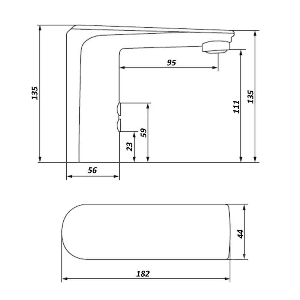 Змішувач сенсорний для умивальника HOTEC 19.117-DC/AC (220V/6V) з трансформатором