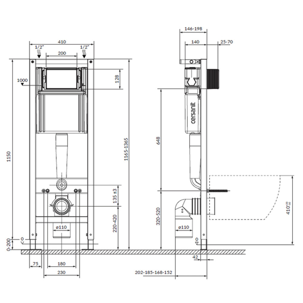 КОМПЛЕКТ С45: ІНСТ СИС-МА SYSTEM 40  MEХАН+ ZIP  413 з дюр сид LIFT+ кнопка змиву ENTER II хром
