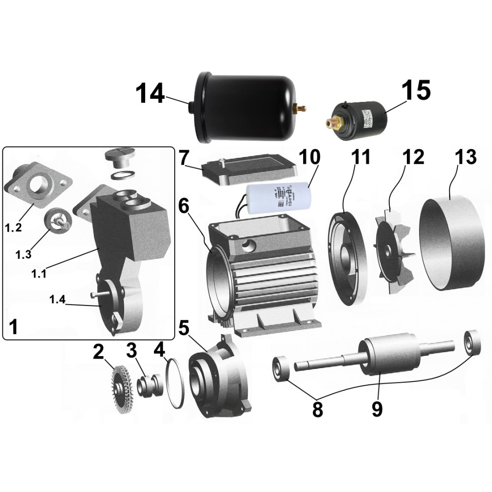 Насосна станція VOLKS pumpe  WZ370 0,37кВт бак 2л