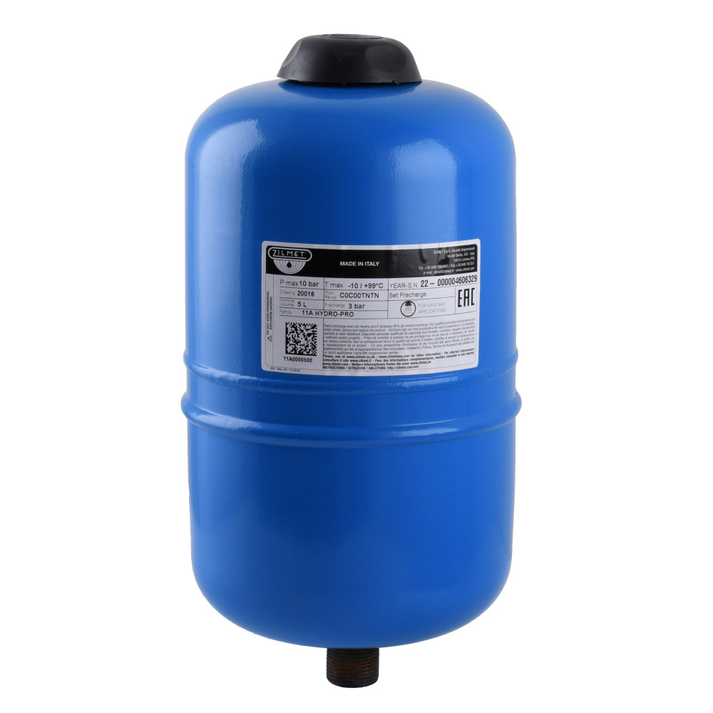 Гідроакумулятор з фіксованою мембраною  5л Zilmet HYDRO-PRO 10bar (11A0000500 )