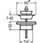Клапан спускний унiверсальний VIEGA  11/4″ головка Ø32 пластик 111847