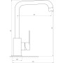 Змішувач для кухні TOPAZ BARTS TB 07423-H36, Шланги TAQ-M1055