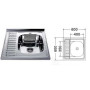 Мийка кухонна накладна прямокутна 600х600х180 Satin Right MR 6060 R E Mira
