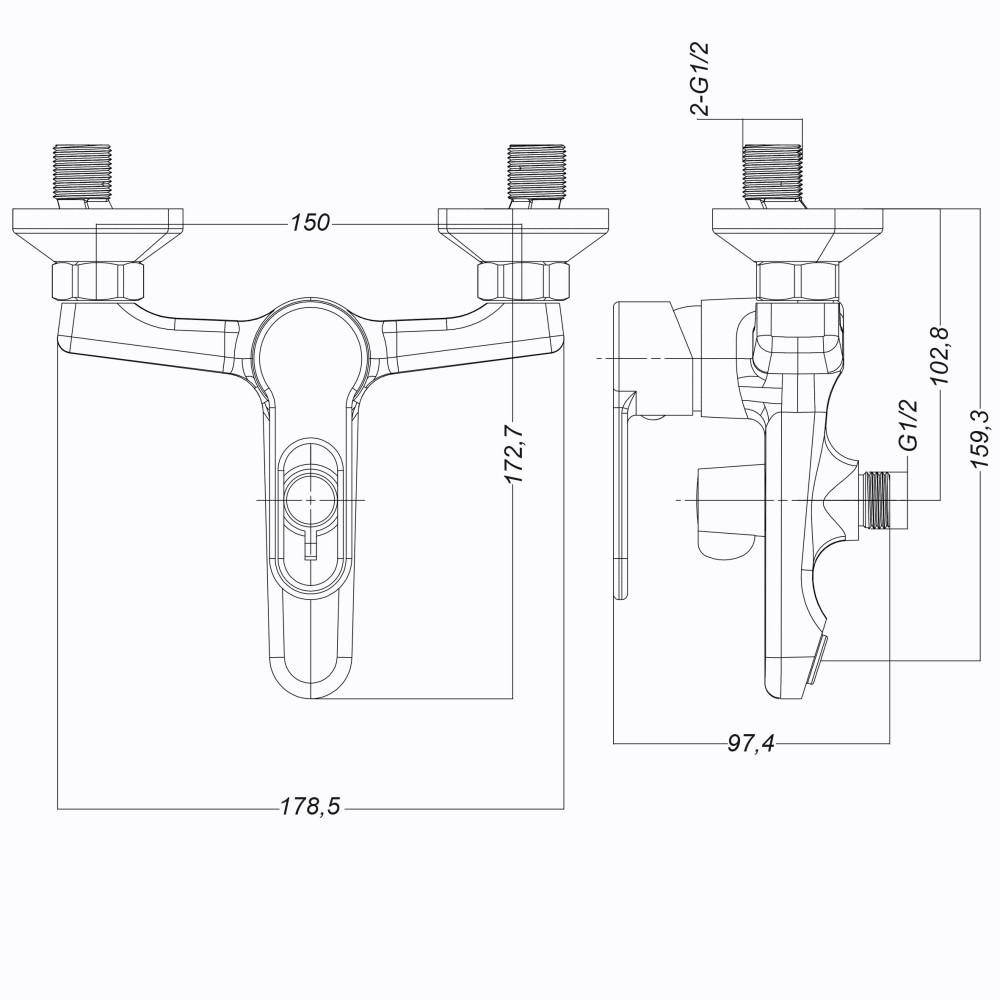 Змішувач для ванної  Globus Lux Dolly GLD-0102N