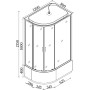 Душовий бокс асиметричний правий OBRA H120GBSR (H120BR) BRAVO (3уп.)