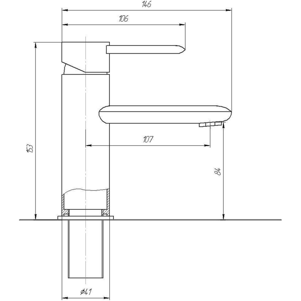 Змішувач для умивальника TOPAZ CORSICA TC 16221-H48 на гайці, шланги TAQ-M1055,D35