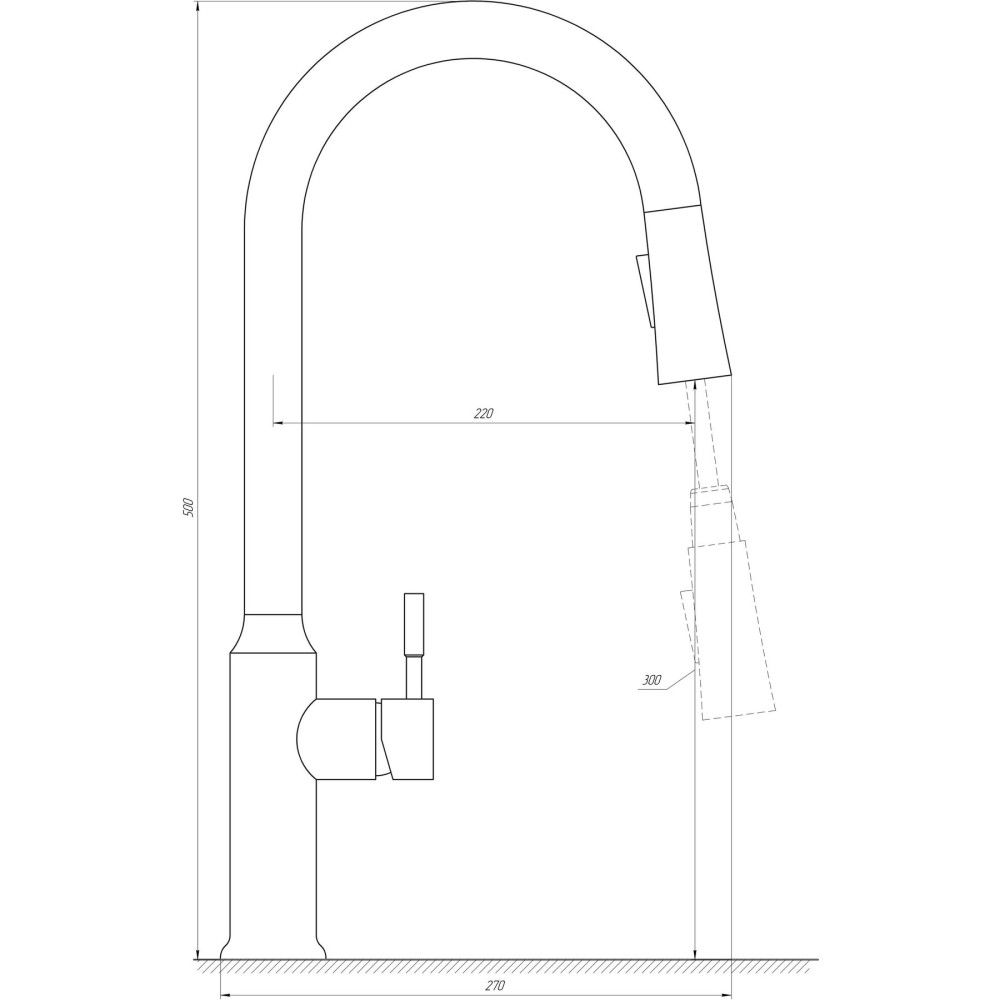 Змішувач для кухні Globus Lux ALPEN SBT1-2033-BB