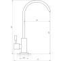 Кран для зворотнього осмосу Globus Lux ALPEN SBT1-55M-GP моно ГРАФІТ,Нержавійка з Quick Fitting