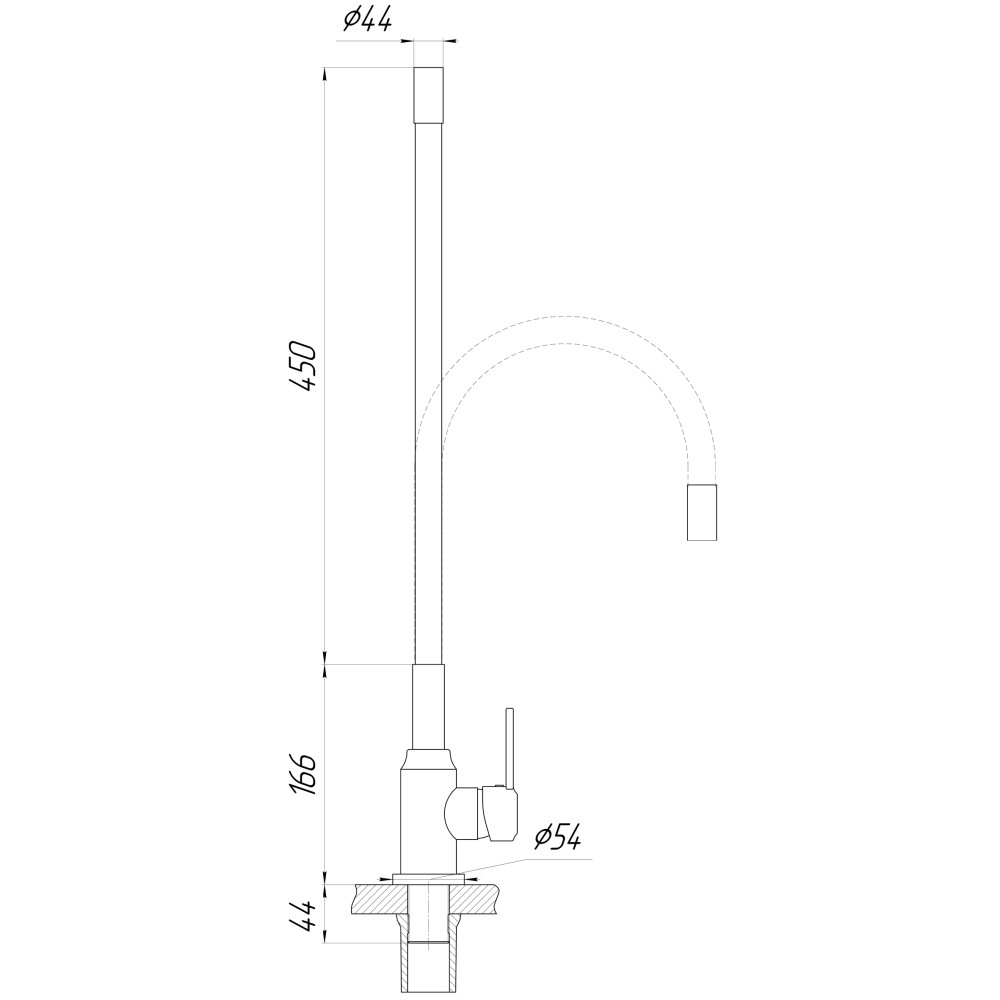 Змішувач для кухні DOMINO ELLIPSE DCC-203L-BLACK  гофровилив Чорний,,На Гайці