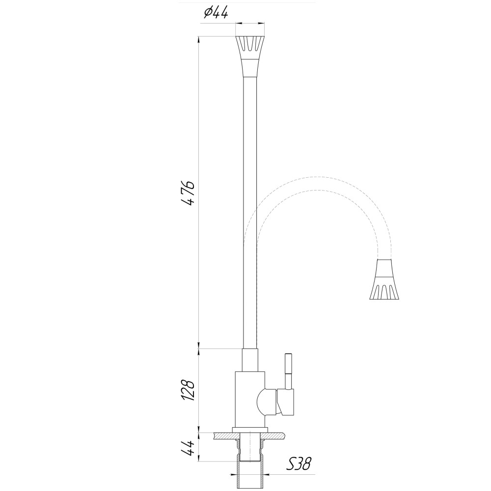 Змішувач для кухні Globus Lux Alpen SBT1-203SA-K15
