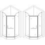 Душова кабіна пятикутна RABA L90TB (L90BT) BRAVO (2уп.)