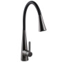 Змішувач для кухні Globus Lux LAZER Pro GLPR-203SM-GPлатунь Графіт,гофровилив Чорний з душ.насадкою