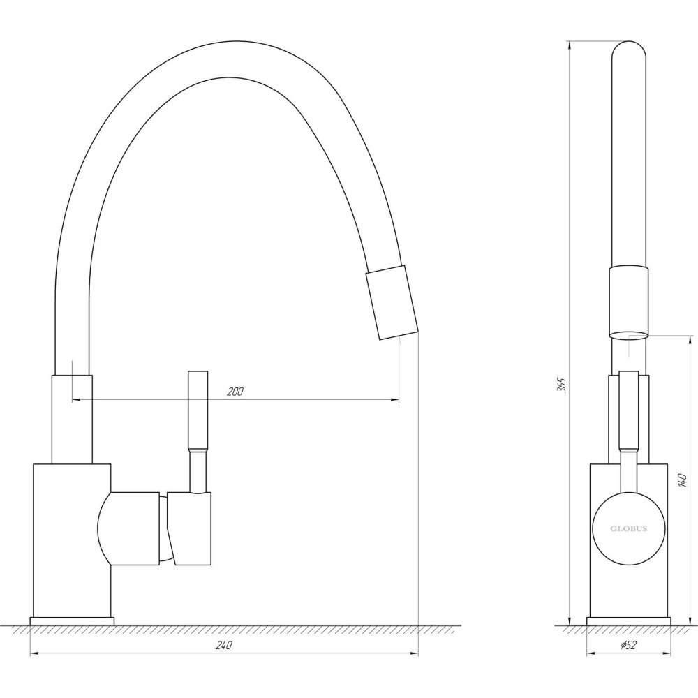 Змішувач для кухні Globus Lux LAZER GLLR-0203S-BG15