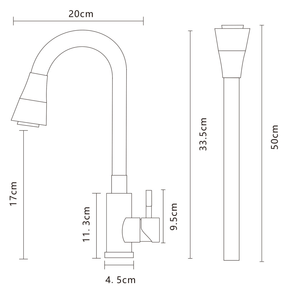 Змішувач для кухні Globus Lux Alpen SBT1-203SK-G03