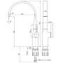 Змішувач для кухні TOPAZ  MODERNO TMD-33203S-H78A, Шланги TAQ-M0865