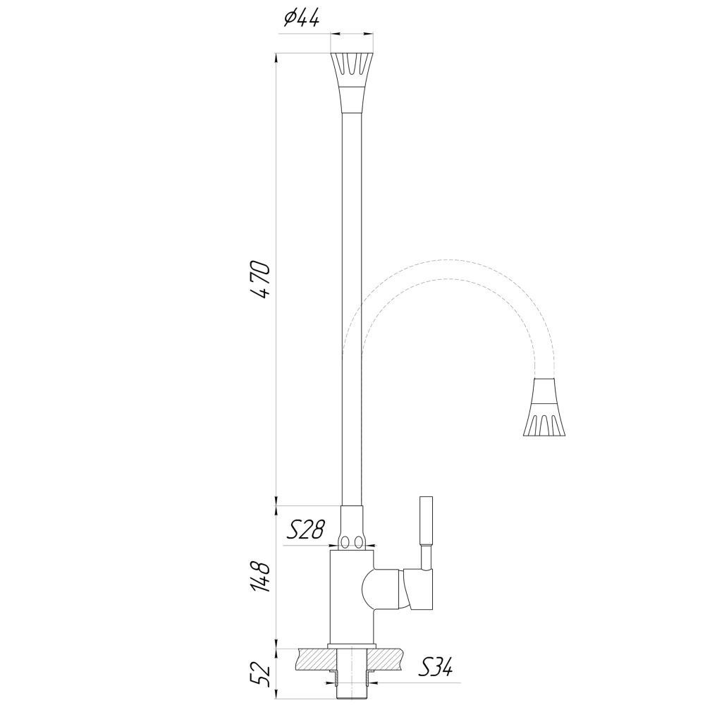Змішувач для кухні Globus Lux Lazer GLLR-0203SA-8-G03