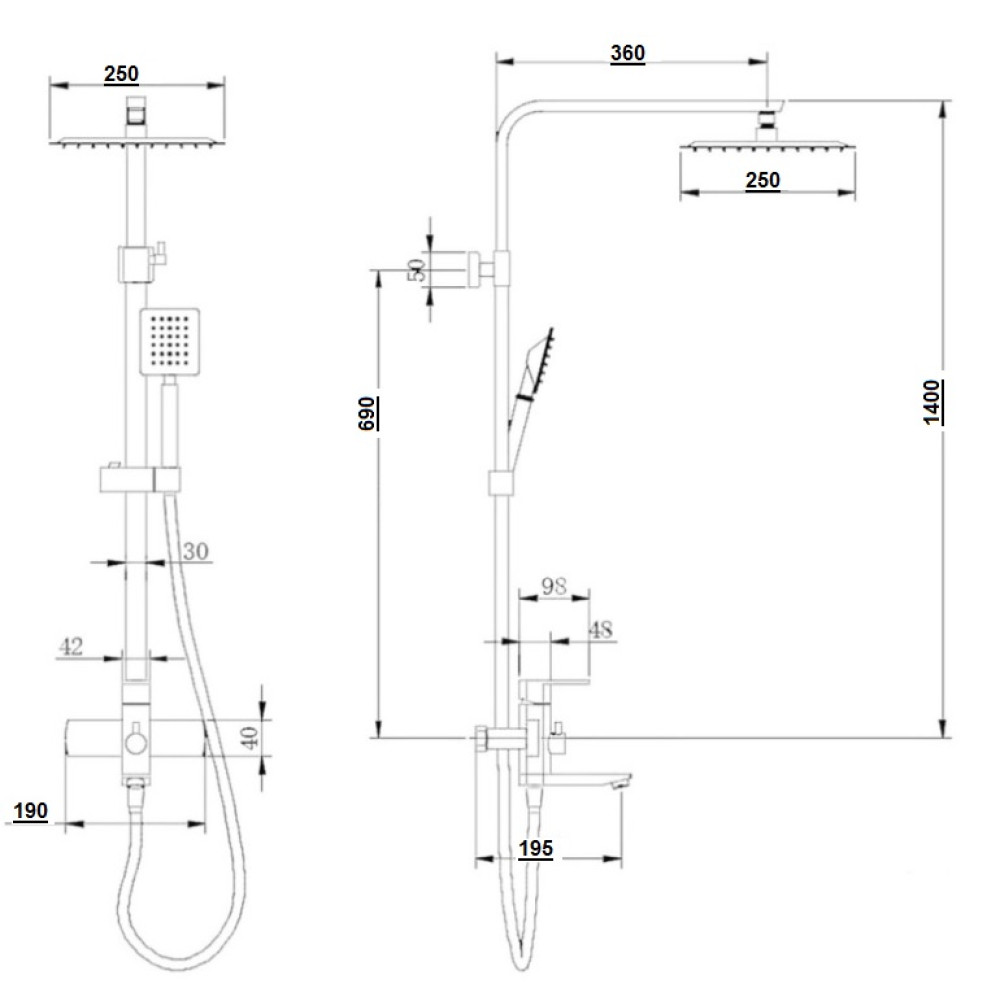 Душова система Globus Lux Kubus SKU-SH-250
