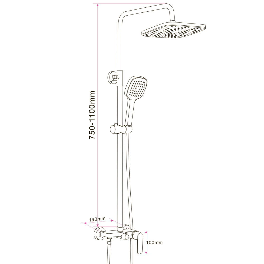 Душова система Globus Lux GLA-0005NE LAGUNA, без вилива латунь, EURO