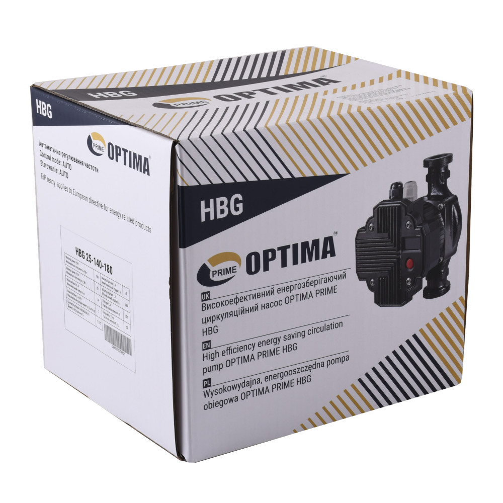 Насос циркуляційний енергоощадний  Optima PRIME HBG 25-140AUTO 180мм