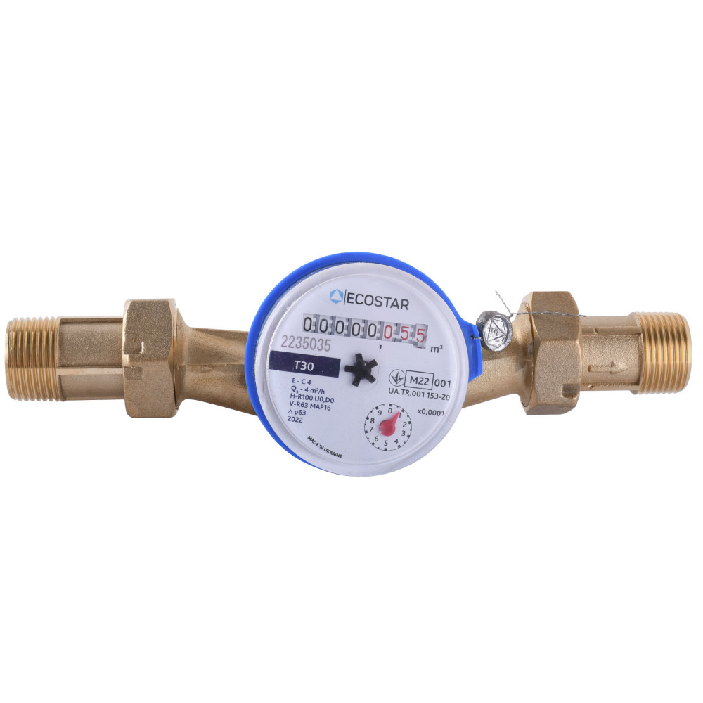 Лічильник холодної води ECOSTAR DN20 3/4″  L130 E-C 4,0