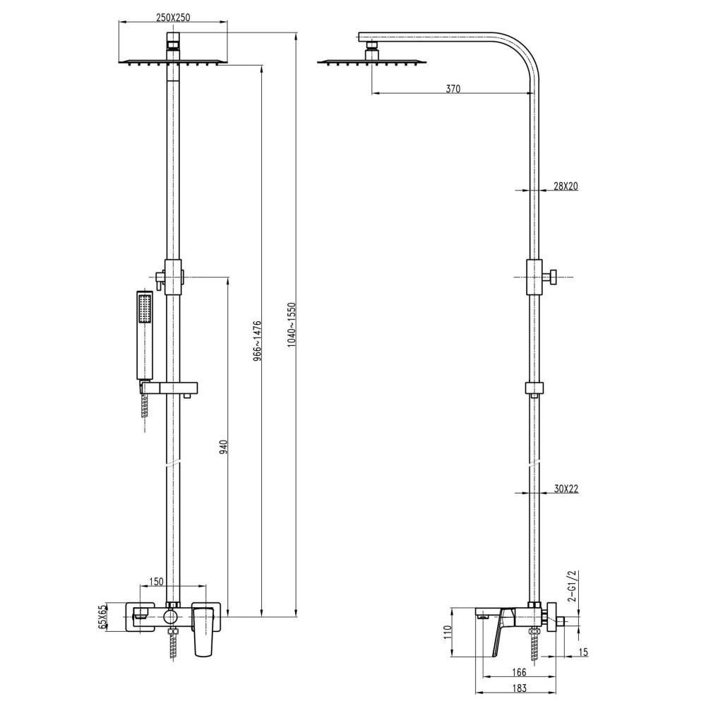 Душова система TOPAZ LEXI TL 21102-H57-00
