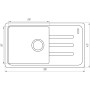 Гранітна мийка Globus Lux LUGANO графіт 780x435мм-А0001