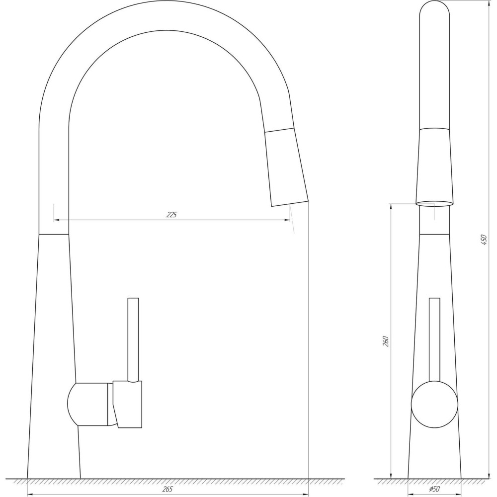 Змішувач для кухні Globus Lux LAZER GLLR-1033-StSTEEL