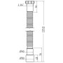 Гнучка труба Waterstal АС-10152  1 1/4″х40/50 з гайкою 1350мм