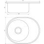 Мийка кухонна врiзна кругла з полицею 570х450х180 Decor MR 5745 D Mira
