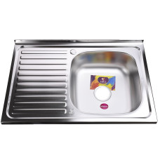 Мийка кухонна накладна прямокутна 800х500х180 Satin Right MR 8050 R E Mira