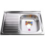 Мийка кухонна накладна прямокутна 800х500х180 Satin Right MR 8050 R E Mira