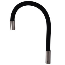 DLR-STEEL-BLACK-Гусак д/кухонного змішувача Гофра-Силикон з розпилювачем Чорний