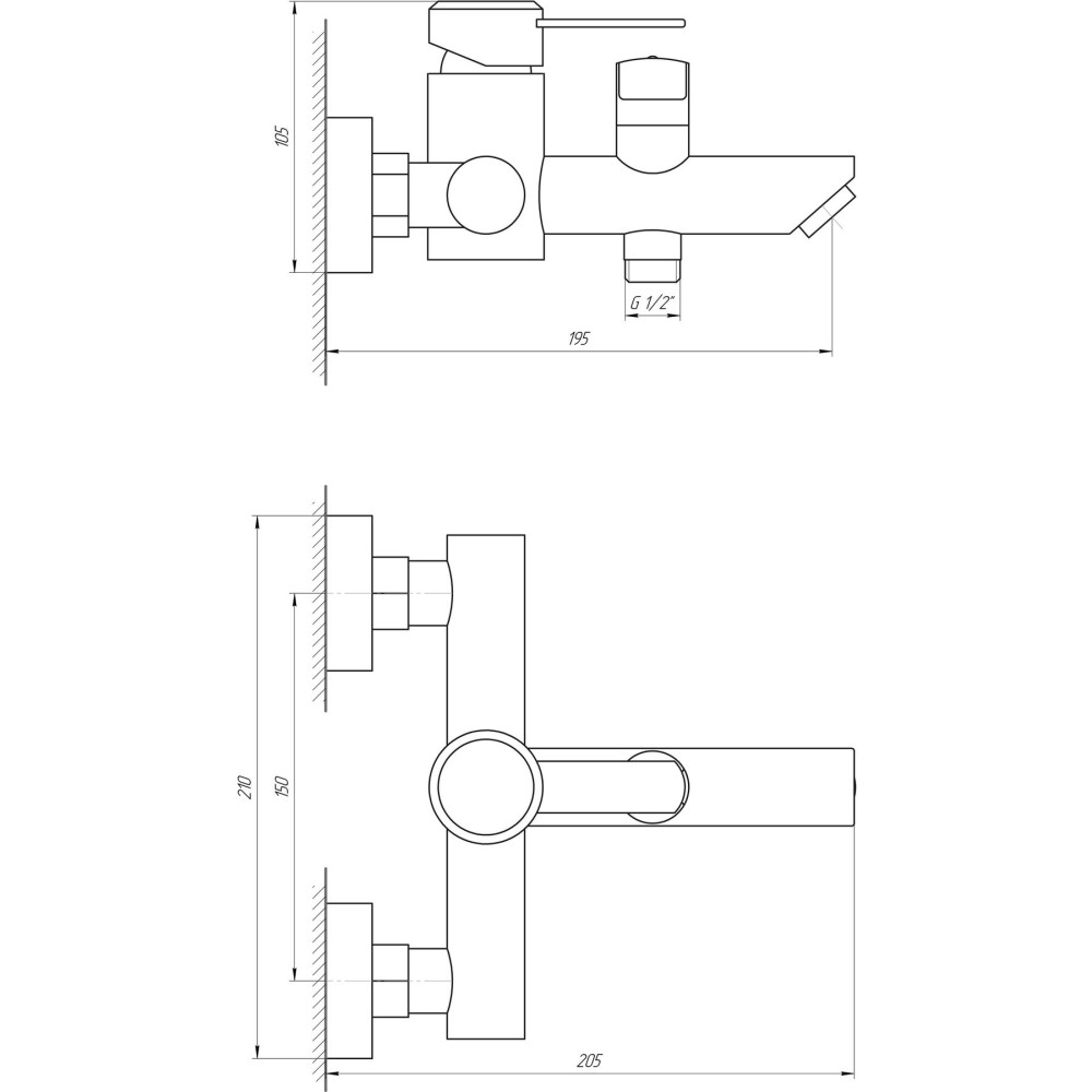 Змішувач для ванни Globus Lux WIEN SBT2-102NE